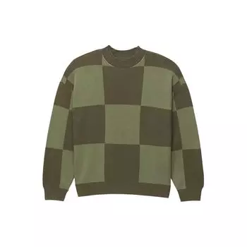 Vans Vortex свитер клетчатый круглый вырез свободный длинный рукав свитер женский свитер зеленый VN000G3GAMB XS