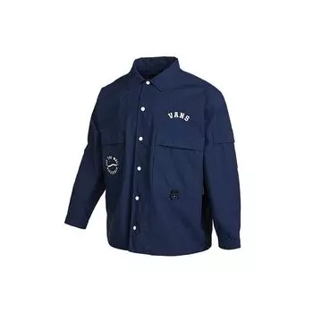 Vans Вышитая буква логотипа на пуговицах рабочая куртка мужская куртка темно-синяя VN0002GWLKZ XL