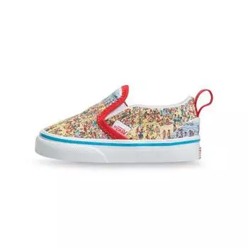Vans Wheres Waldo? x Classic Slip-On Toddler Find Steve Baby Sneakers Multi-Color Beach VN0A34883WO