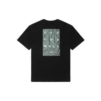 Vans X Dahahm Collaboration шахматный принт американская винтажная повседневная спортивная футболка с круглым вырезом и коротким рукавом унисекс футболка черная VN0A5H56BLK M