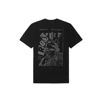 Vans X Daniel Johnston Collaboration SS22 Веселая графическая футболка с круглым вырезом и принтом, классная черная функциональная футболка с коротким рукавом, топы унисекс VN0A7SOLBLK1 XS