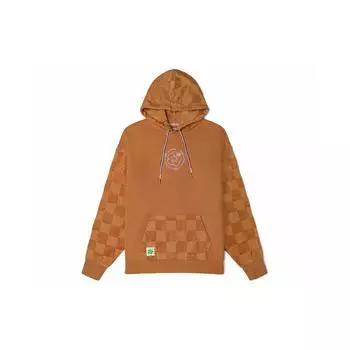 Vans x Emma Mulholland Ретро клетчатый дизайн толстовка с капюшоном шнурок с длинными рукавами осень-зима 22 женские топы кофе VN0A7YKNYLY M