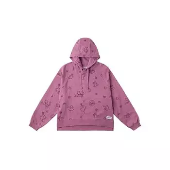 Vans X Hirono Collaboration Удобная повседневная толстовка с капюшоном Женские толстовки Серо-розовые VN000KPGEL0 L