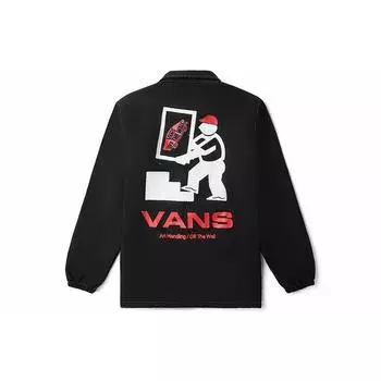 Vans X Kazuki Fun Print Logo Уличная одежда в стиле хип-хоп Спортивная куртка с воротником Куртка унисекс Черная VN0A5H6KDNV XXL