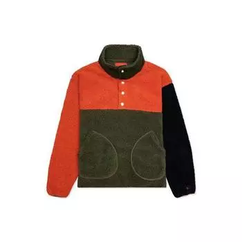 Vans X Nigel Cabourn Collaboration винтажная спортивная флисовая теплая куртка с воротником-стойкой и цветными блоками на полпуговицы мужская куртка VN0A4VLU98O M