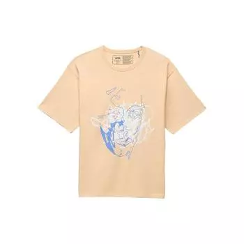 Vans X Quasi Collaboration SS23 Футболка с коротким рукавом и принтом граффити, расписанным вручную, унисекс, желтый цвет PVN0008D4BTZ M