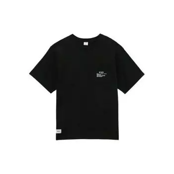 Vans X WTAPS Collaboration Series Футболка с логотипом и круглым вырезом с короткими рукавами, мужские топы, черный VN0A7SPRBLK M