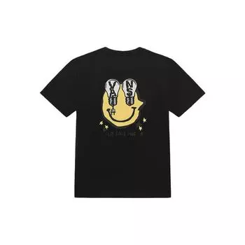 Vans Забавный смайлик с графическим принтом лампочки, свитер с круглым вырезом и коротким рукавом, футболки унисекс, черный цвет VN000909BLK M