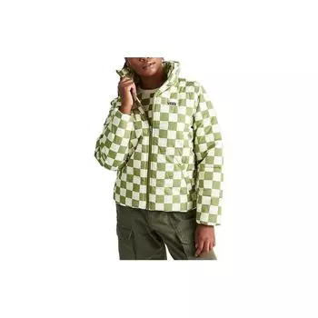 Vans Женская куртка с длинным рукавом, воротником-стойкой, на молнии, клетчатая, зеленая VN0A7YK6310 M