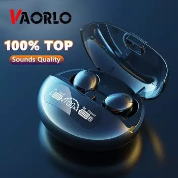 VAORLO 100% высокое качество звука, беспроводные наушники, Hi-Fi стерео сабвуфер, музыкальные наушники-вкладыши, гарнитура с шумоподавлением и цифровым дисплеем