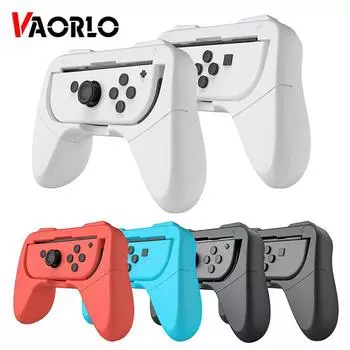 VAORLO 2 шт., кронштейн-подставка для Joycon, держатель, колесо для Nintendo Switch/Nintendo Switch, OLED контроллер JOY CON, геймпад, аксессуары для рукояток белый