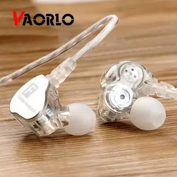 VAORLO 3,5 мм четырехъядерные двойные динамические наушники-вкладыши Hi-Fi игровая гарнитура с микрофоном Super Bass для мобильных телефонов 3,5 мм