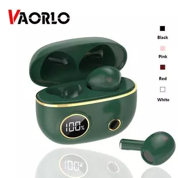 VAORLO Bass Беспроводные наушники Мини TWS Bluetooth наушники Спортивная Hi-Fi звуковая гарнитура с цифровым дисплеем для смартфона чёрный