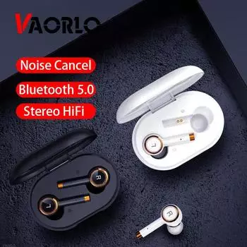 VAORLO Беспроводные Bluetooth наушники Бизнес-гарнитура Музыкальные наушники Водонепроницаемые спортивные наушники для Xiaomi Huawei Samsung Iphone чёрный