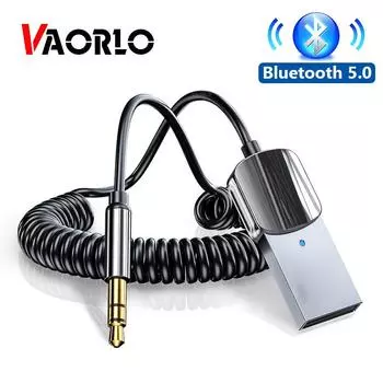 VAORLO Bluetooth 5,0 Aux адаптер автомобильный беспроводной приемник USB на разъем 3,5 мм аудио-музыкальный микрофон громкой связи автомобильный комплект динамик-передатчик