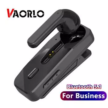VAORLO Business Наушники для звонков с шок-клипсой Bluetooth 5.1 Hi-Fi музыка с сенсорным управлением большой емкости Удобное ношение для всех смартфонов чёрный