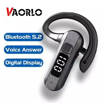 VAORLO Голосовой ответ Отказаться от наушников Деловые беспроводные наушники с воздушной проводимостью Цифровой дисплей Спортивная гарнитура Hi-Fi Музыка с большой емкостью чёрный