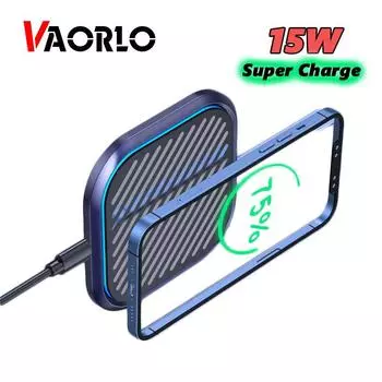 VAORLO Mini Wireless Charge 15 Вт, совместимая с быстрой зарядкой 10 Вт, 7,5 Вт, 5 Вт для iphone xiaomi, huawei, samsung Airpods, супер зарядка, не горячая