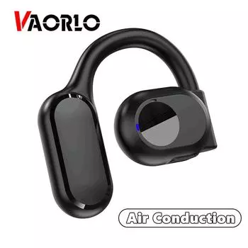 VAORLO одиночные беспроводные наушники с воздушной проводимостью OWS, наушники HiFi с ушным крючком, музыкальная гарнитура с шумоподавлением для всех смартфонов чёрный
