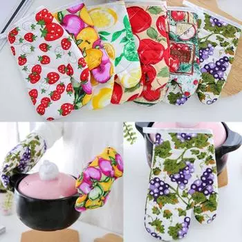 Варежка кухонная для выпечки Инструмент для приготовления пищи Термостойкие перчатки для выпечки Перчатка для микроволновой печи Противоскользящая 22.5x15cm
