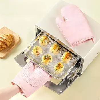 Варежки для духовки Термостойкие вешалки для кухни Варежки для гриля Кемпинг розовый