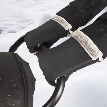 Варежки для колясок Зимние нарукавники для колясок Нарукавники для колясок Толстые многоцелевые термоаксессуары чёрный