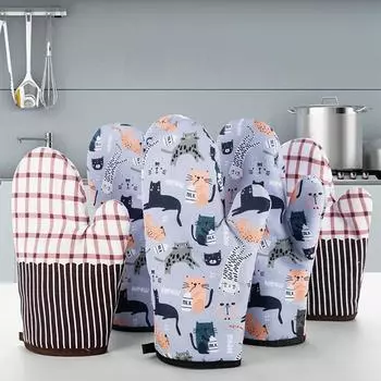 Варежки для микроволновки Перчатки Противоожоговые Термостойкие Изоляционные Нескользящие Кухонные Принадлежности Прихватки Для Духовки Принадлежности Для Выпечки