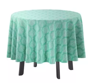 Vargottam круглая скатерть для дома и улицы, 58-дюймовая круглая скатерть, водонепроницаемая скатерть для патио, весенне-летние скатерти 58x58 Inches аквамарин