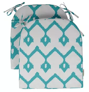 Vargottam Нескользящая подушка для обеденного стула U-образная печатная подушка для внутреннего и наружного стула Домашний декор Двусторонняя и машинная стирка 18x16x3 Inches аквамарин