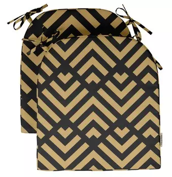 Vargottam Нескользящая подушка для обеденного стула U-образная печатная подушка для внутреннего и наружного стула Домашний декор Двусторонняя и машинная стирка 18x16x3 Inches бежевый