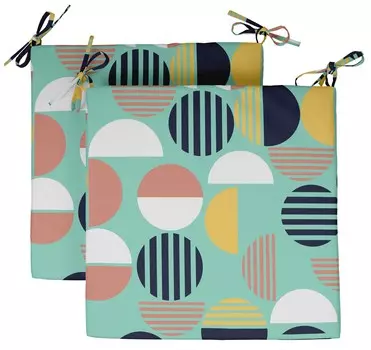 Vargottam Печатные подушки для стульев для помещений и улицы Нескользящая подушка для обеденного стула квадратной формы подушка для обеденного стула с машиной для завязывания струн 20x20x3 Inches синий