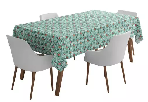 Vargottam Скатерть для дома и улицы 58x102 дюймов, прямоугольная скатерть, водонепроницаемая скатерть для патио, весна-лето 58x58 inches аквамарин