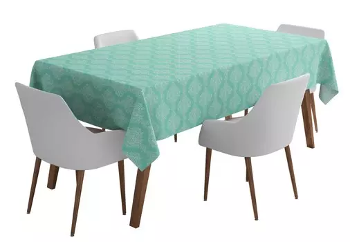 Vargottam Скатерть для дома и улицы 58x102 дюймов, прямоугольная скатерть, водонепроницаемая скатерть для патио, весенне-летний стол 58x58 inches аквамарин