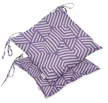 Vargottam Внутренняя наружная тафтинговая печатная квадратная подушка для патио с принтом Набор из 2 водостойких подушек для патио с мебелью 19 дюймов, фиолетовый | 19 x 19 inches синий