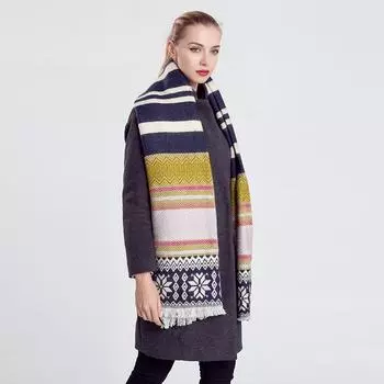 Вариант шарфа, женский жаккардовый вязаный шарф, шарф из искусственного кашемира красный