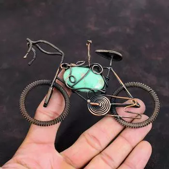 Variscite Pendant Copper Wire Wrapped Pendant Variscite Jewelry Handmade Cycle Pendant Copper Jewelry Real Gemstone Pendant Engagement Gift