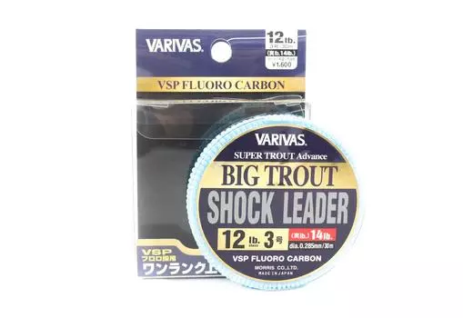 Varivas Fluorocarbon Big Trout Shock Leader Line 30 м 12 фунтов (5573) чистый