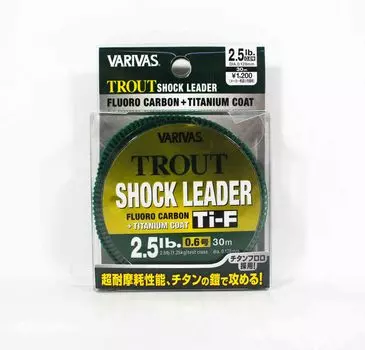 Varivas Fluorocarbon Ti-F Титановая леска Форель 30 м 0,6,0,128 мм 2,5 фунта (6360) зелёный