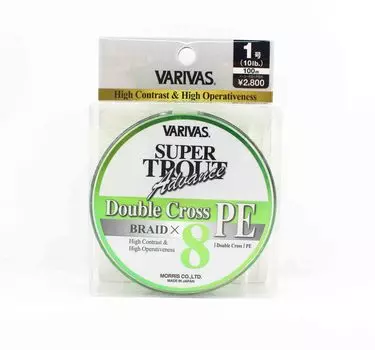 Varivas P.E Line Форель Advance Double Cross 100M Green P.E 1 10lb (7348) зелёный
