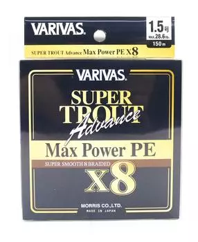 Varivas P.E Line Форель Advance Максимальная мощность X8 150M P.E 1,5 28,6 фунта (7084) коричневый/белый