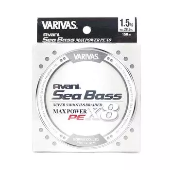 Varivas P.E Line Seabass Max Power X8 Silver 150 м P.E 1,5 28,6 фунта (5776) серый