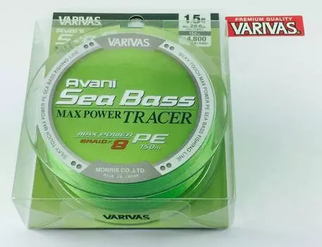 VARIVAS PE Леска Avani Seabass Max Power Tracer 150м Ярко-зеленый 1.5 MAX24.1lb