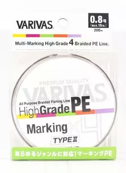 Varivas PE Line High Grade X4 Type II Multicolor 200M PE 0,8 15 фунтов (9750) разноцветный