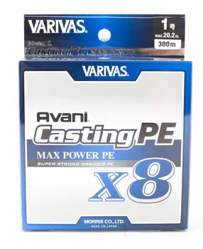 Varivas PE Line New Avani Max Power Casting X8 300m PE 1 20.2lb (8531) белый