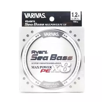 Varivas PE Line Seabass Max Power X8 Silver 150 м PE 1,2 24,1 фунта (5769) серый
