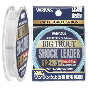 VARIVAS Shock Leader Super Trout Advanced Big Trout VSP Fluorocarbon 30 м 3 12 фунтов Natural No.