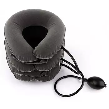 Varlcor Neck Neck Pump Luxury One Size Подходит для бизнеса Air Neck Corset Stretcher, Support, Three-cut Type, Suede, Most, Home, Rest, Travel, серый