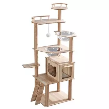 VARMHUS Cat Large Multiple High 2 Конопляная сизалевая веревка, обернутая для высоты 170 см Башня, деревянная, Кот, Кошки, стационарная, устойчивость, космические корабли, веревка,