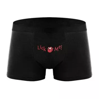 Varsbaby Men s Come On Print Fun Pattern Panty Thin Trendy Panty S чёрный
