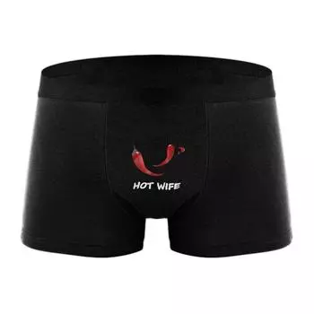 Varsbaby Men s Hot Wife Print Fun Pattern Panty Thin Trendy Panty S чёрный